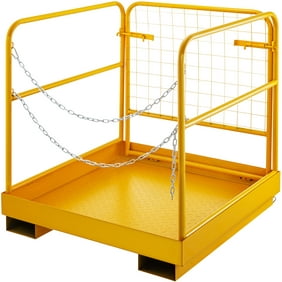 Forklift Safety Cage 36/”x36/” Work Platform Collapsible Lift Basket Aerial Rails